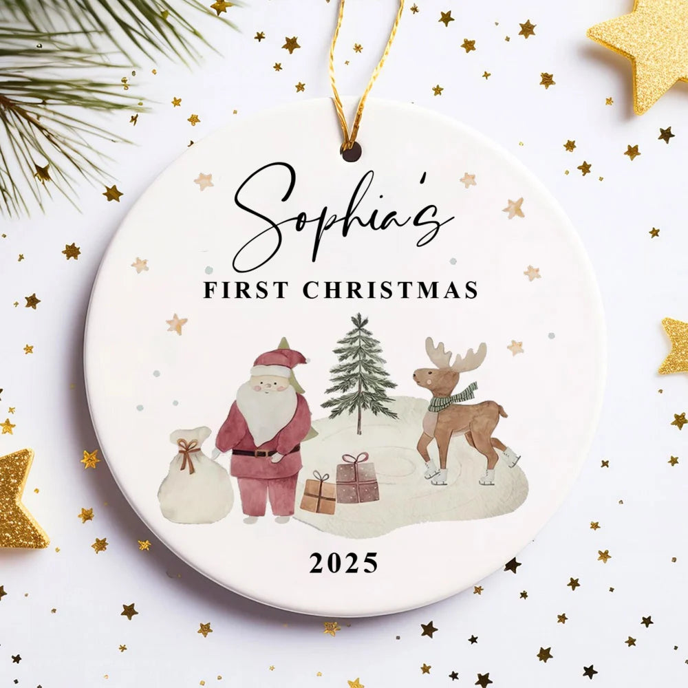 Custom Baby's First Christmas Baubles Custom Keepsake Christmas Ornament New Baby Gifts Xmas Holiday Gifts for Newborn