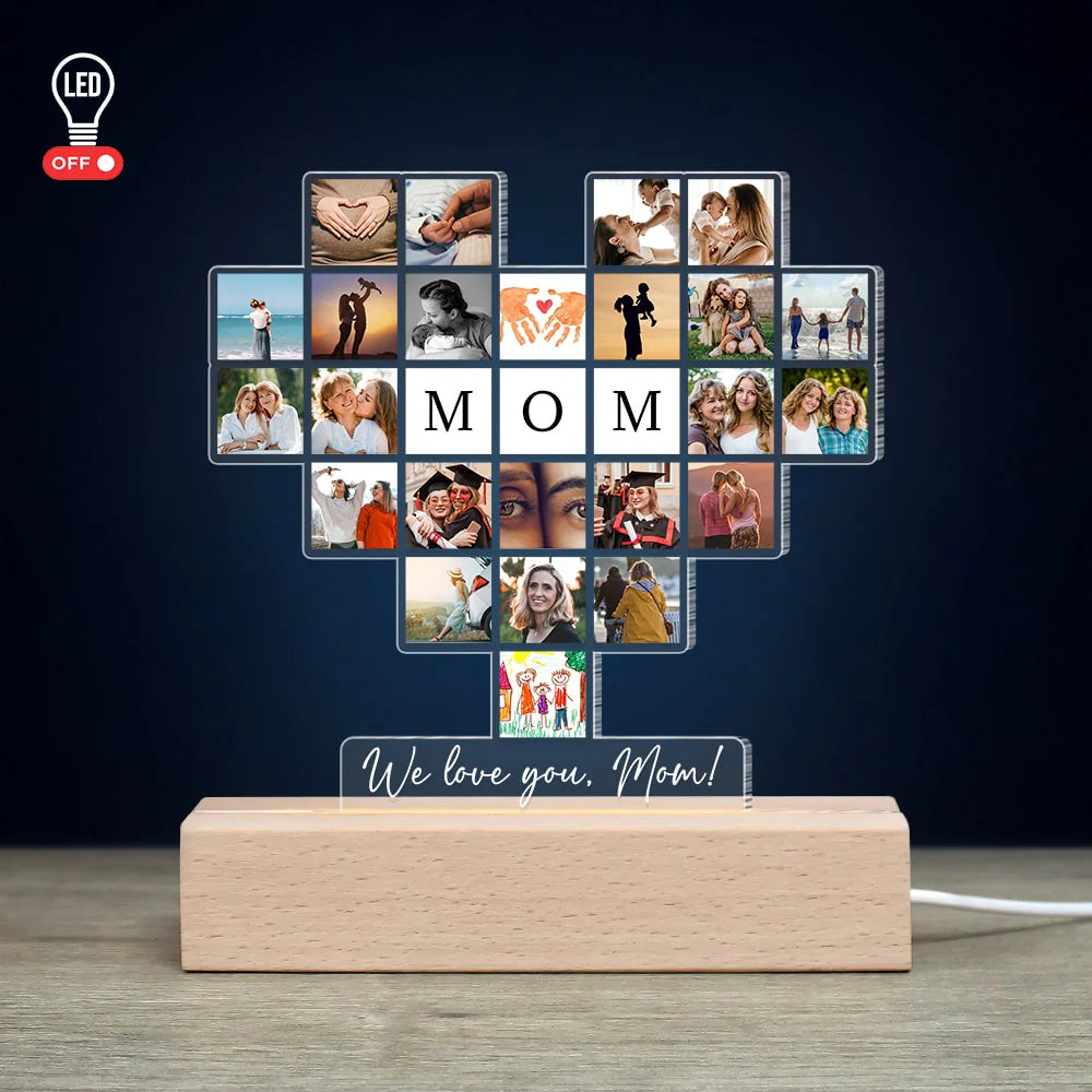 Family, Custom Photo Family 3D Led Light, Gift for Family