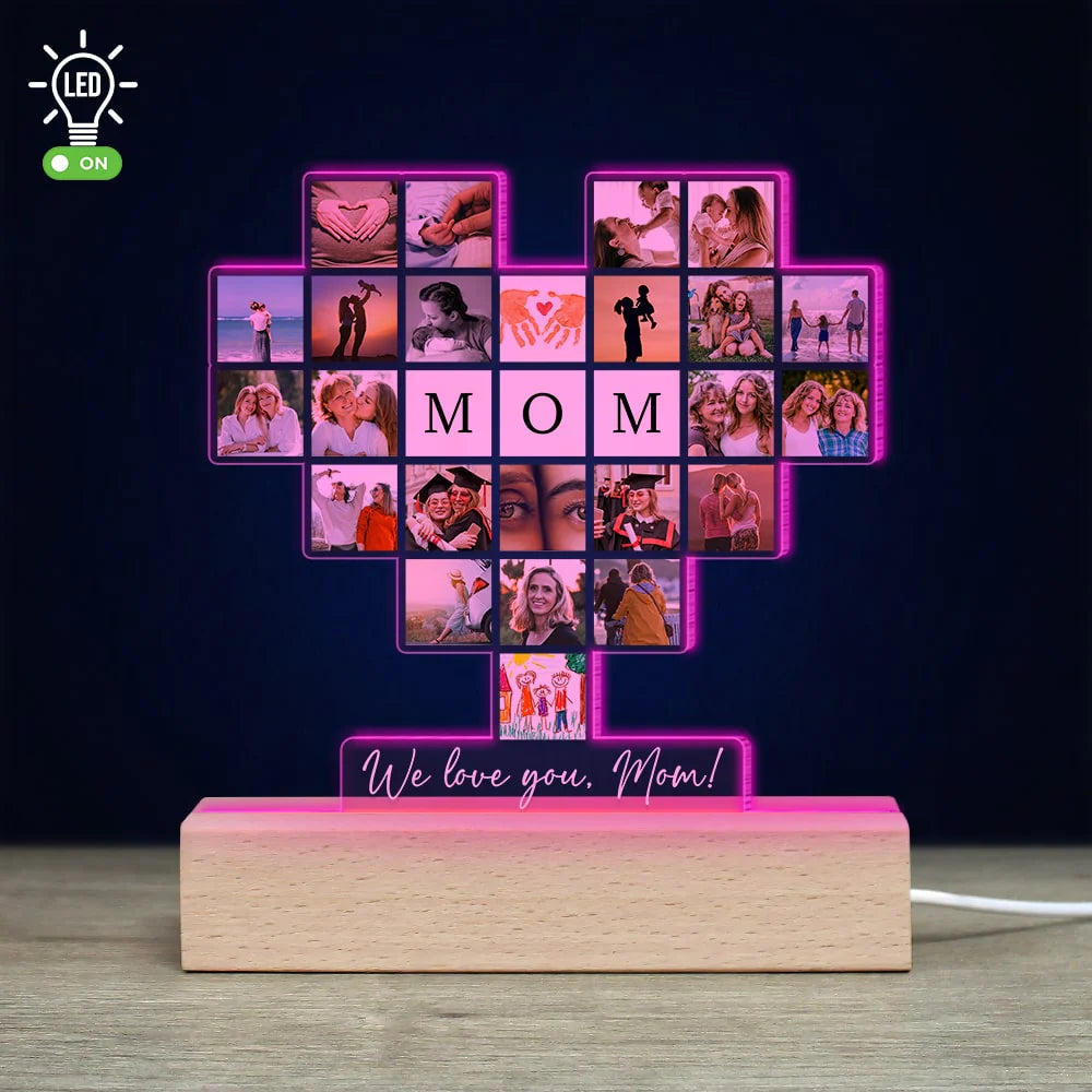 Family, Custom Photo Family 3D Led Light, Gift for Family