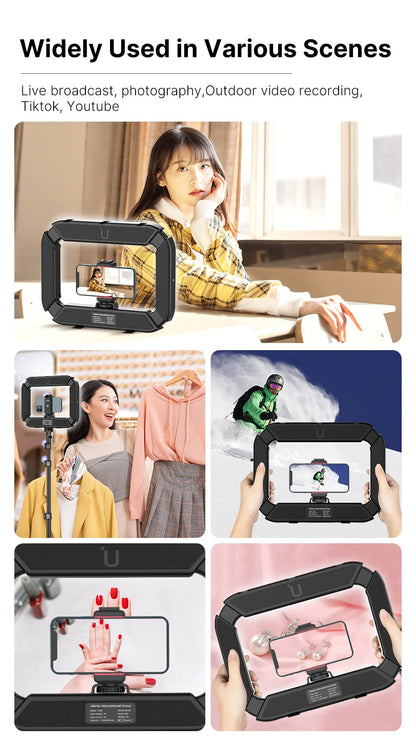 Ulanzi U200 Rechargable Smartphone Video Rig Vertical Shooting LED Ring Light LED Video Light DSLR Smartphone Handle Vlog Grip
