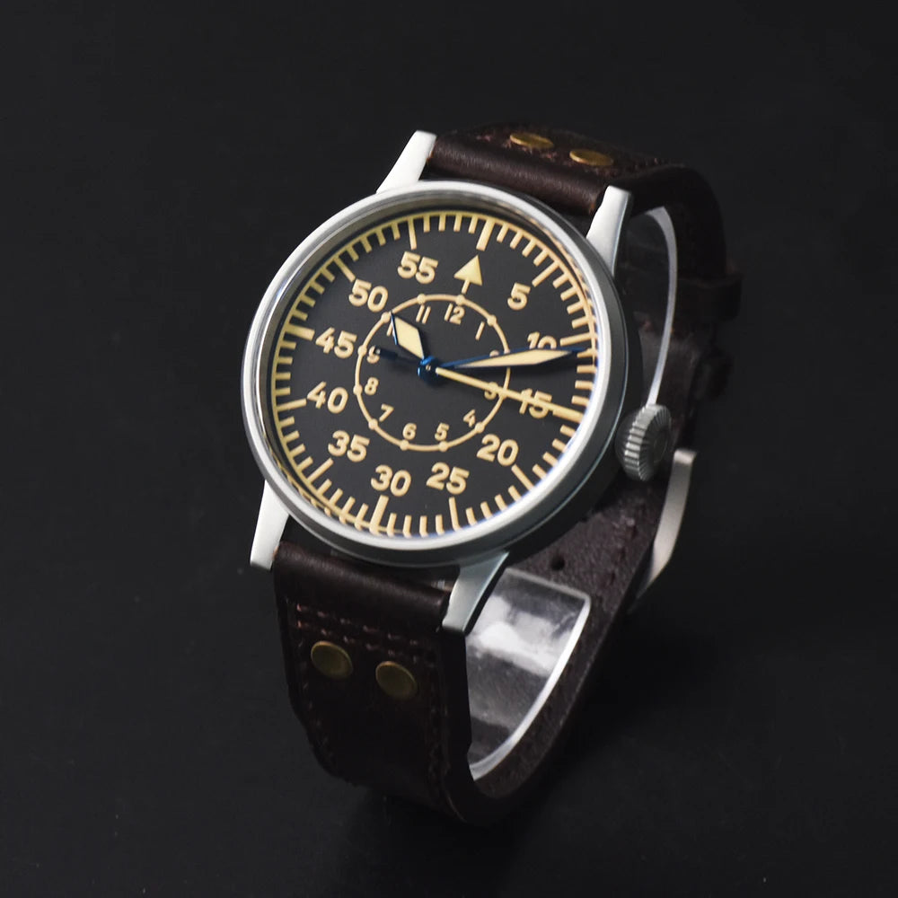 Hruodland 2025 New Men Mechanical Watch PT5000 F013 Retro 42mm Luminous Waterproof 100m Sport Sapphire Glass reloj hombre