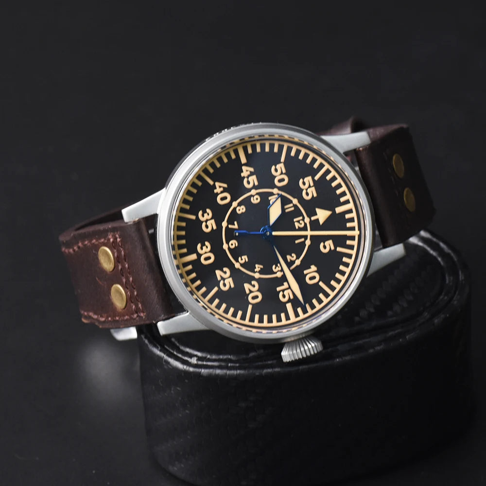 Hruodland 2025 New Men Mechanical Watch PT5000 F013 Retro 42mm Luminous Waterproof 100m Sport Sapphire Glass reloj hombre