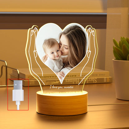 Personalized Valentine's Day Gift For Him (Her), Custom Acrylic Plaque With Photo, Custom Night Light Photo Frame, Suitable For