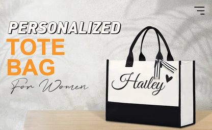 Personalized Tote Bag for Women Custom Beach Bags with Name Best Friend Gifts for Birthday Wedding Bride Bridesmaid