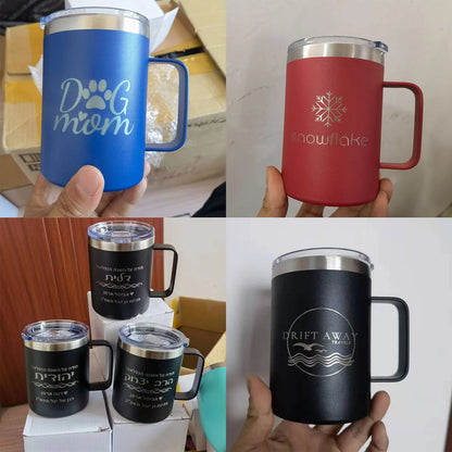 Personalized Coffee Mug Christmas Gift, Stainless Steel Mug Gift Customized Mugs for Dad, Gifts for Dad Birthday, Father's Day