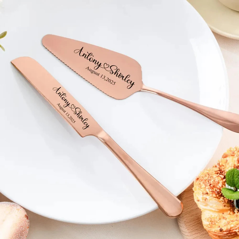 Personalized Cake Cutting Set Custom Engraved Birthday Gifts Wedding Gifts For Bridal Shower Unique Anniversary Engagement Gifts