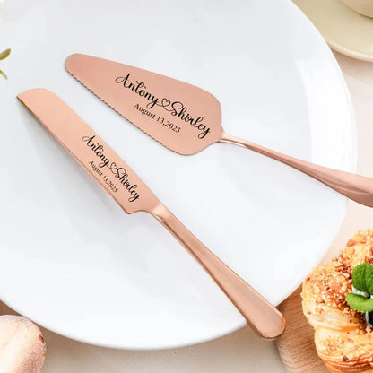 Personalized Cake Cutting Set Custom Engraved Birthday Gifts Wedding Gifts For Bridal Shower Unique Anniversary Engagement Gifts
