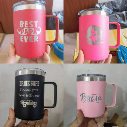 Personalized Coffee Mug Christmas Gift, Stainless Steel Mug Gift Customized Mugs for Dad, Gifts for Dad Birthday, Father's Day