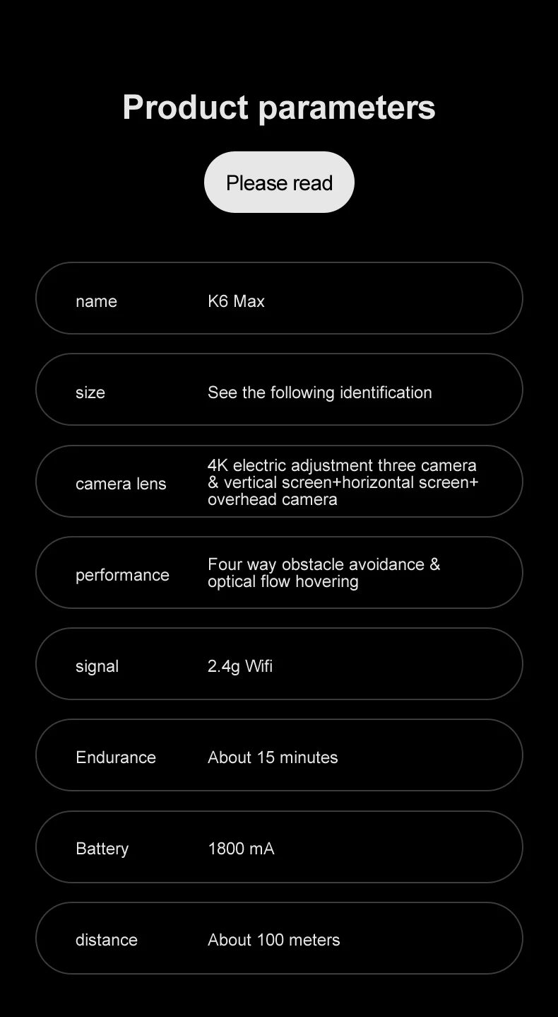 New light Flow professional UAV K6 MAX 4K HD three camera with WIFI FPV 360° obstacle avoidance quadcopter children's toy