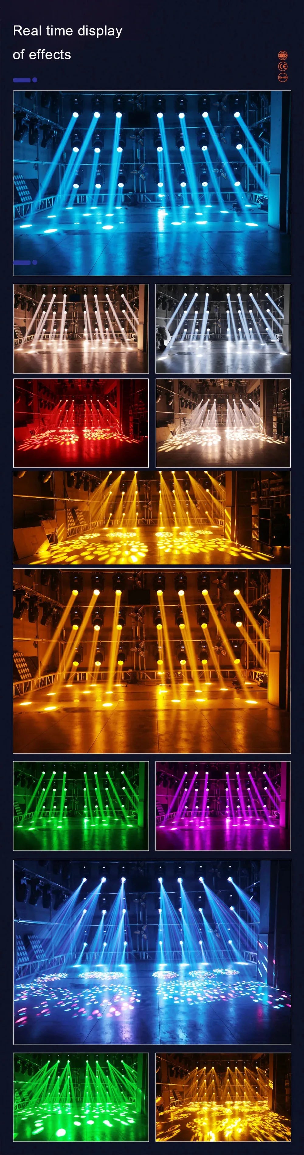 Baisun 80W Professional LED Stage Light DMX 512 Sound Control DJ Party Disco Light Wedding Party Birthday Ambient Light Christma