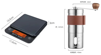 5~9pcs Pour Over Coffee Sets Coffee Bean Grinder Drip Kettle Coffee Pot Outdoor Travel Wilderness Kit Gift Box Camping Picnic