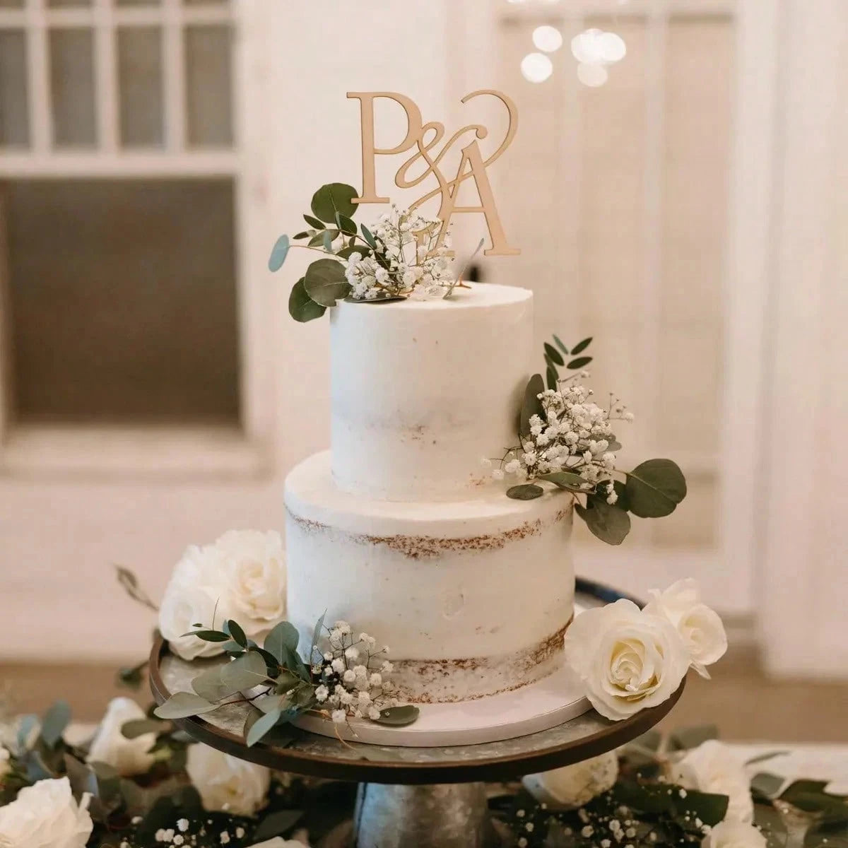 Custom Name Birthday Cake Topper / Wood, Initial Letter, Valentine's Day Gift, Customized Cake Name Brand,Custom Gift