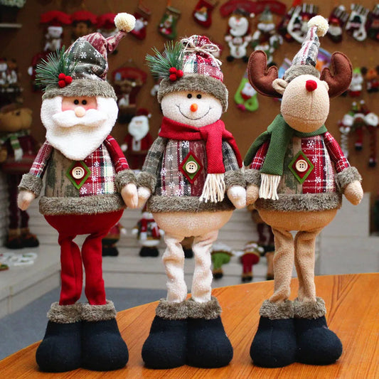 Christmas Decoration Doll Xmas Santa Elk Snowman 18" Soft Flannel Ornaments Home Festive Party Xmas Tree Exquisite Decor Gift