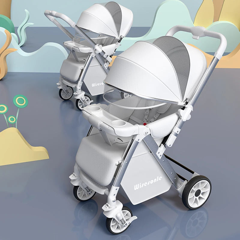 Upgraded Baby Strollers can Sit and Lie Down High Landscape Lightweight Folding Two-way Stroller Children Stroller