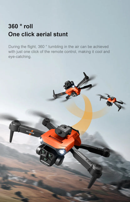 New light Flow professional UAV K6 MAX 4K HD three camera with WIFI FPV 360° obstacle avoidance quadcopter children's toy