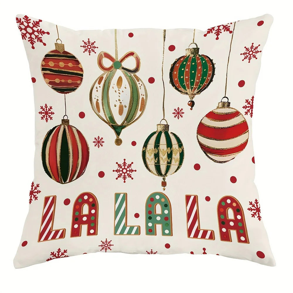 Christmas Magic: Festive Nutcracker, Gingerbread, and Ornament-Printed Pillowcases sofas, bedroom pillow covers, holiday gifts