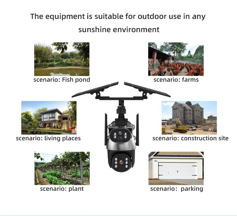 2.5Inch 6MP UHD Dual Lens Solar Power WIFI/4G  PTZ IP Dome Camera Full Color AI Humanoid Detection  Security CCTV Baby Monitor