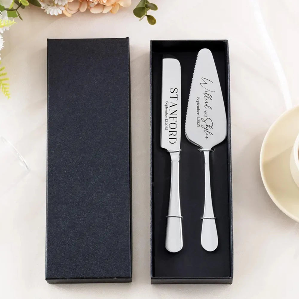 Personalized Cake Cutting Set Custom Engraved Birthday Gifts Wedding Gifts For Bridal Shower Unique Anniversary Engagement Gifts