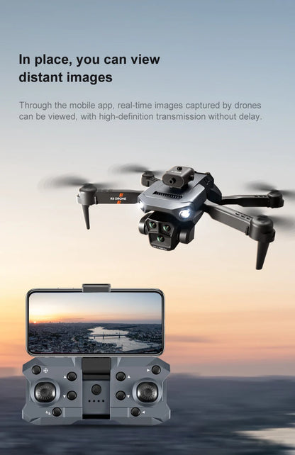 New light Flow professional UAV K6 MAX 4K HD three camera with WIFI FPV 360° obstacle avoidance quadcopter children's toy