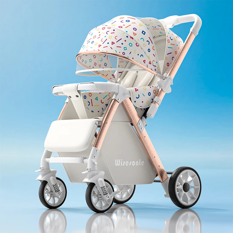Upgraded Baby Strollers can Sit and Lie Down High Landscape Lightweight Folding Two-way Stroller Children Stroller