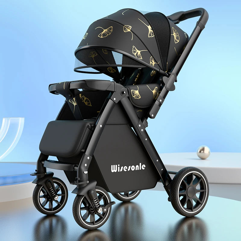 Upgraded Baby Strollers can Sit and Lie Down High Landscape Lightweight Folding Two-way Stroller Children Stroller