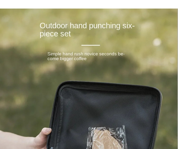 5~9pcs Pour Over Coffee Sets Coffee Bean Grinder Drip Kettle Coffee Pot Outdoor Travel Wilderness Kit Gift Box Camping Picnic