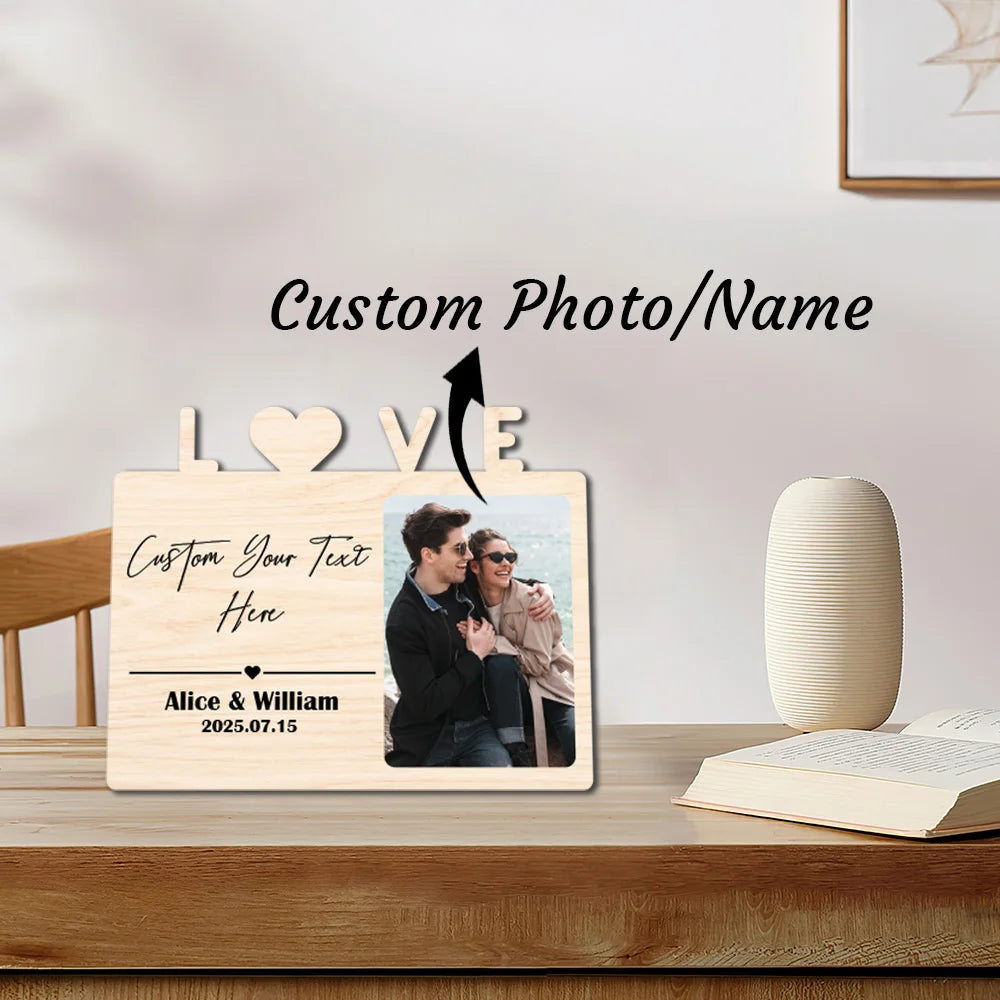 Custom Lovers Photo Frame,Room Decor Picture Frames,Valentine Day Decor For Anniversaries Gifts