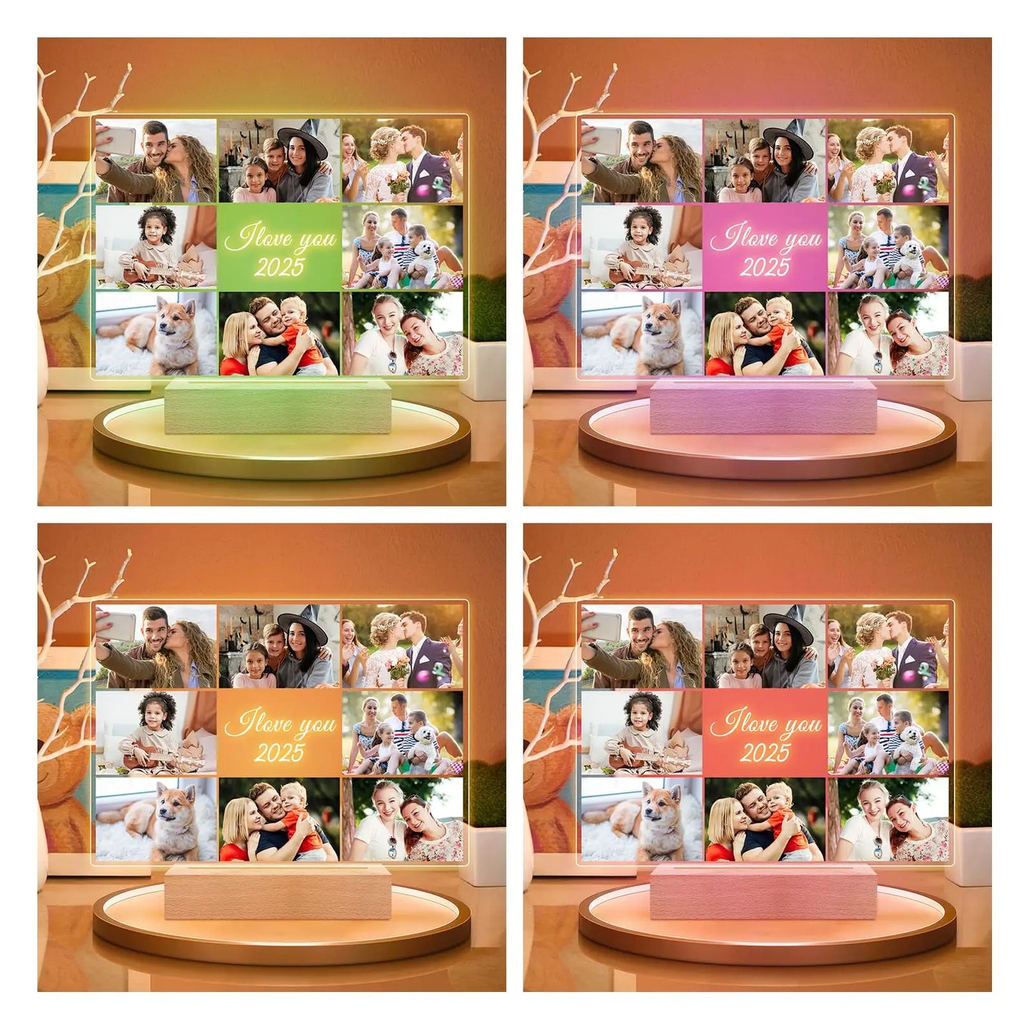 Personalized Couple Gift for Women Men Boyfriend Girlfriend Best Friend Holiday Birthday Mother's Day Custom Photo Lamp Frame
