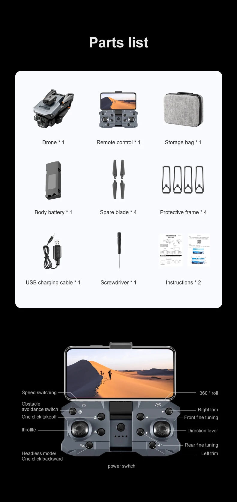 New light Flow professional UAV K6 MAX 4K HD three camera with WIFI FPV 360° obstacle avoidance quadcopter children's toy