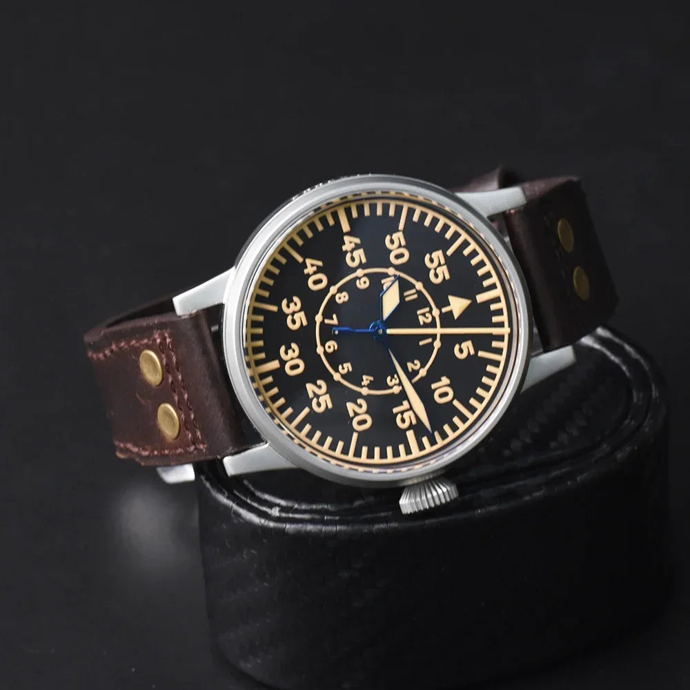 Hruodland 2025 New Men Mechanical Watch PT5000 F013 Retro 42mm Luminous Waterproof 100m Sport Sapphire Glass reloj hombre