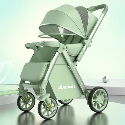 Upgraded Baby Strollers can Sit and Lie Down High Landscape Lightweight Folding Two-way Stroller Children Stroller