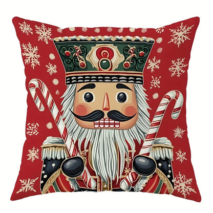 Christmas Magic: Festive Nutcracker, Gingerbread, and Ornament-Printed Pillowcases sofas, bedroom pillow covers, holiday gifts
