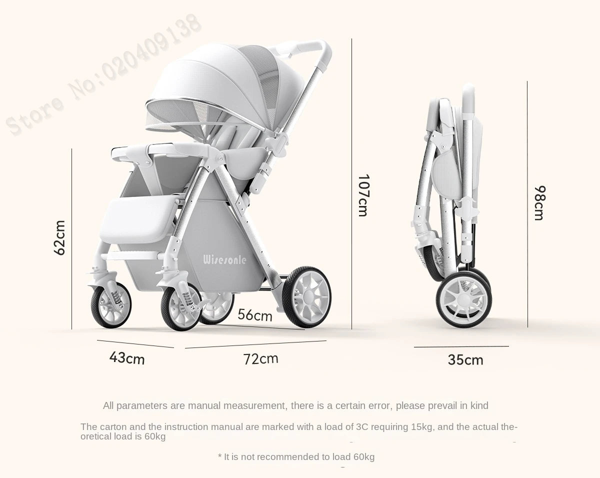 Upgraded Baby Strollers can Sit and Lie Down High Landscape Lightweight Folding Two-way Stroller Children Stroller
