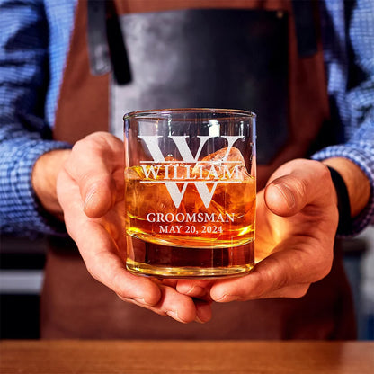Personalized Christmas Gift Custom Best Man Glass Engraved Gift Idea Drink