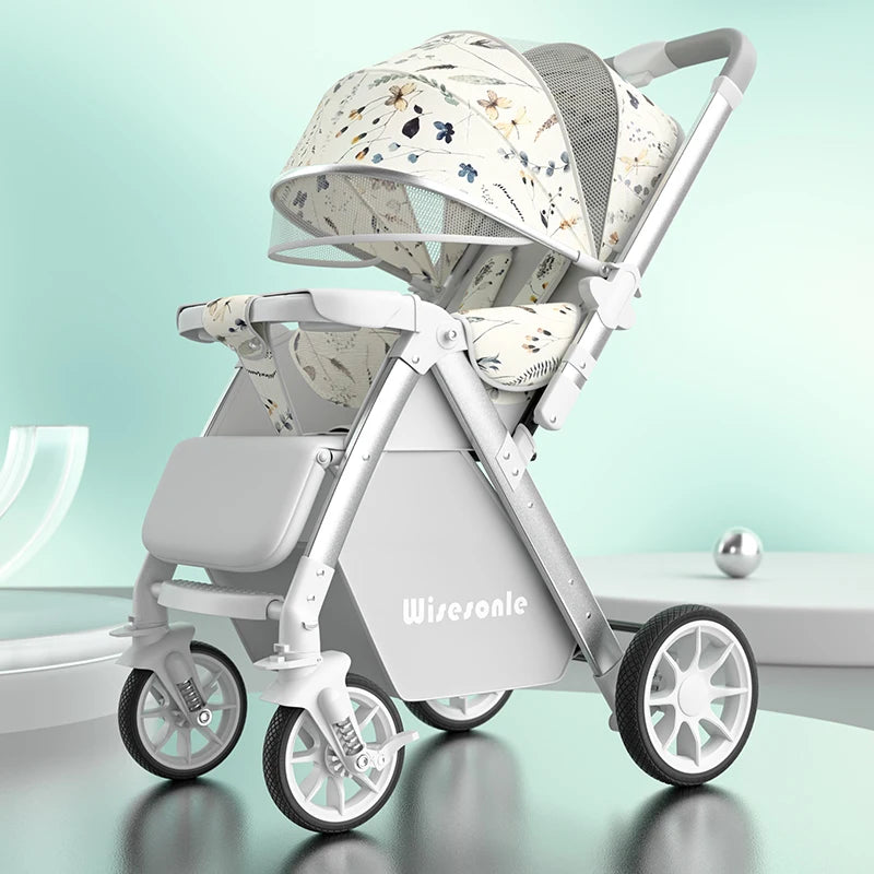 Upgraded Baby Strollers can Sit and Lie Down High Landscape Lightweight Folding Two-way Stroller Children Stroller