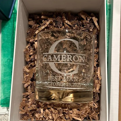Personalized Christmas Gift Custom Best Man Glass Engraved Gift Idea Drink