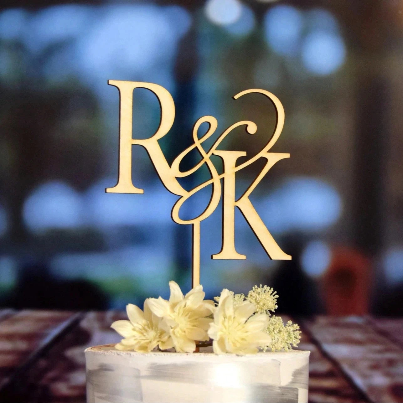 Custom Name Birthday Cake Topper / Wood, Initial Letter, Valentine's Day Gift, Customized Cake Name Brand,Custom Gift