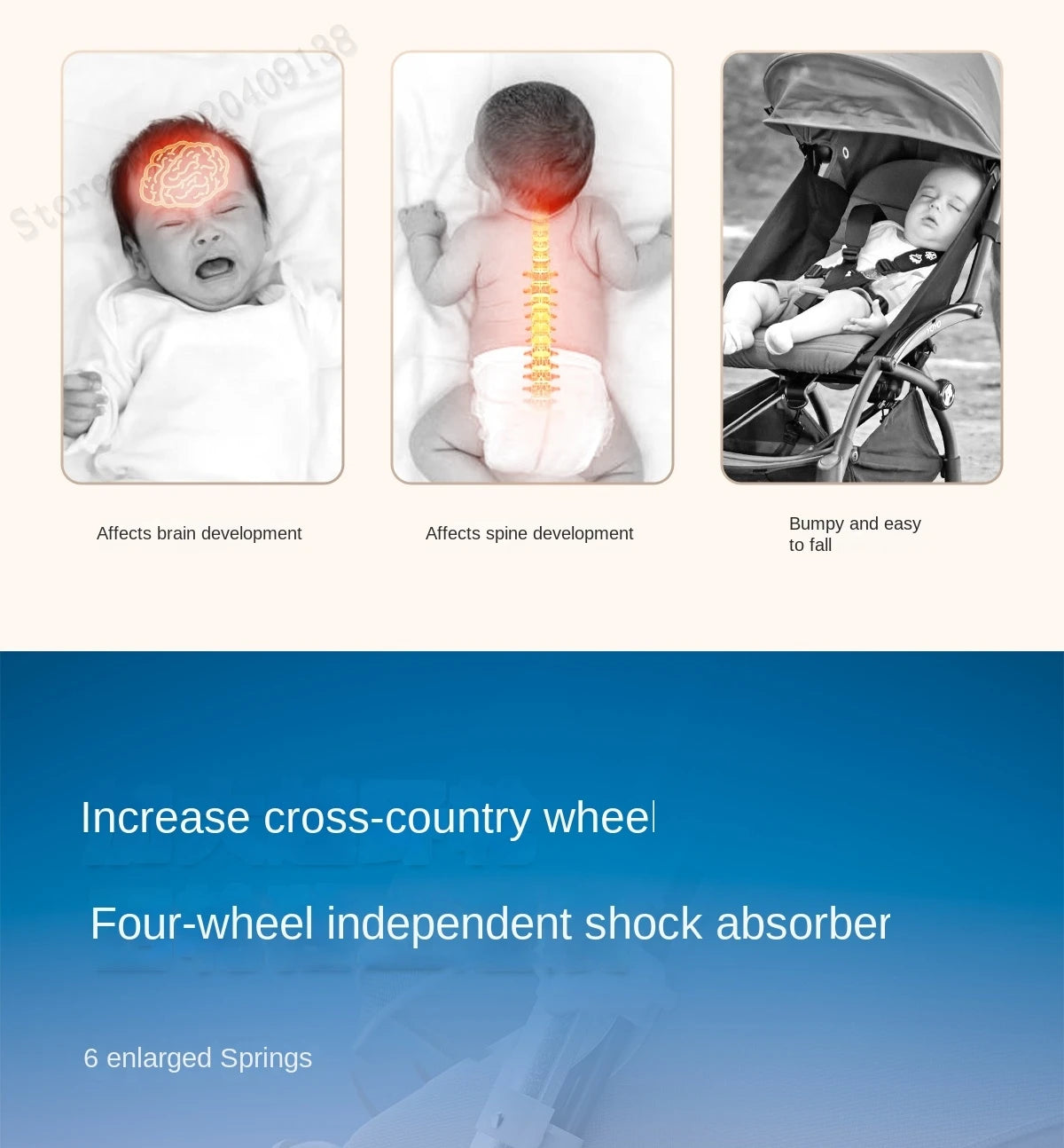 Upgraded Baby Strollers can Sit and Lie Down High Landscape Lightweight Folding Two-way Stroller Children Stroller