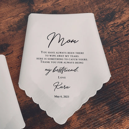 Personalized Wedding Handkerchief Gift for Mom & Dad Custom Handkerc Luxury Gift for Bride and Groom Parent Gifts Wedding Favor