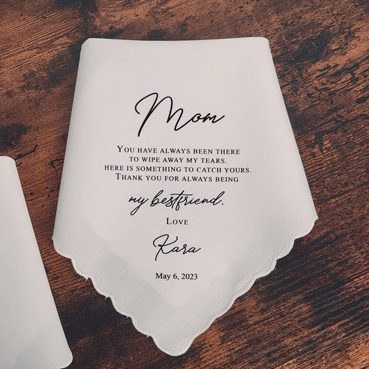 Personalized Wedding Handkerchief Gift for Mom & Dad Custom Handkerc Luxury Gift for Bride and Groom Parent Gifts Wedding Favor