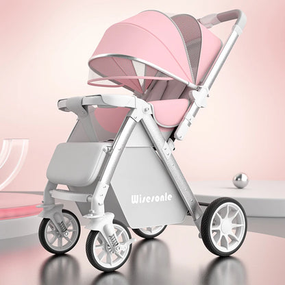 Upgraded Baby Strollers can Sit and Lie Down High Landscape Lightweight Folding Two-way Stroller Children Stroller