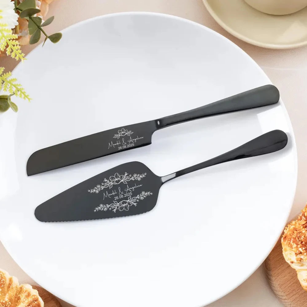 Personalized Cake Cutting Set Custom Engraved Birthday Gifts Wedding Gifts For Bridal Shower Unique Anniversary Engagement Gifts