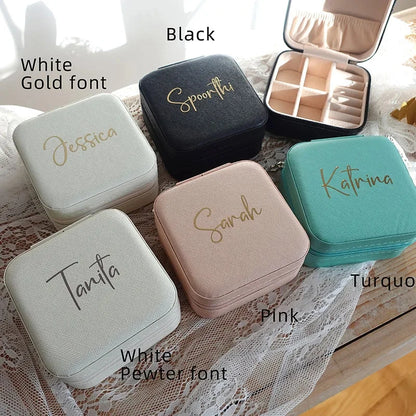 Personalized Bridesmaid Gifts Bachelorette Party Gift Travel Jewelry Case Wedding Gifts Hen Party Gifts Birthday Favor For Her