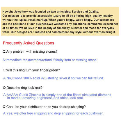 Newshe 925 Sterling Silver 3Ct Wedding Rings Set for Women Princess Cut Engagement Ring Open Enhancer Band Cubic Zircon Jewelry