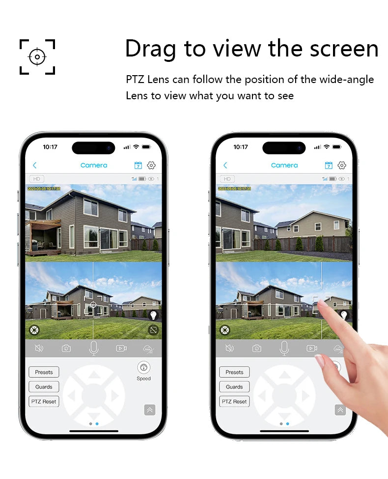 2.5Inch 6MP UHD Dual Lens Solar Power WIFI/4G  PTZ IP Dome Camera Full Color AI Humanoid Detection  Security CCTV Baby Monitor