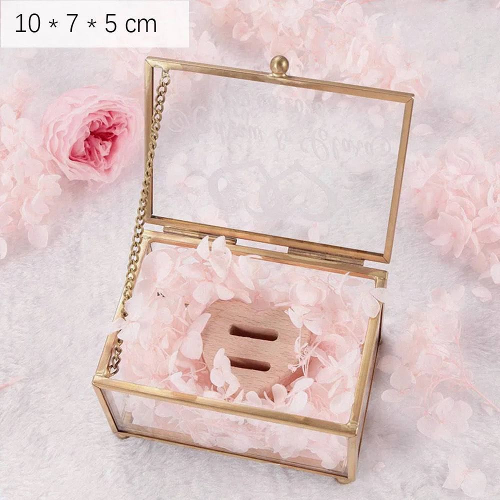 Personalized Glass Jewelry Box for Bridesmaids and Birthdays Gold and White Bridesmaid Proposal Gift For Her Mother's Day Gift