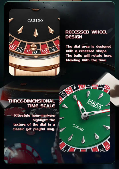 Mark Fairwhale 5031 Men Quartz Watch European recessed wheel design Arabic numerals Rotating Dial Roulette Watch montres hommes