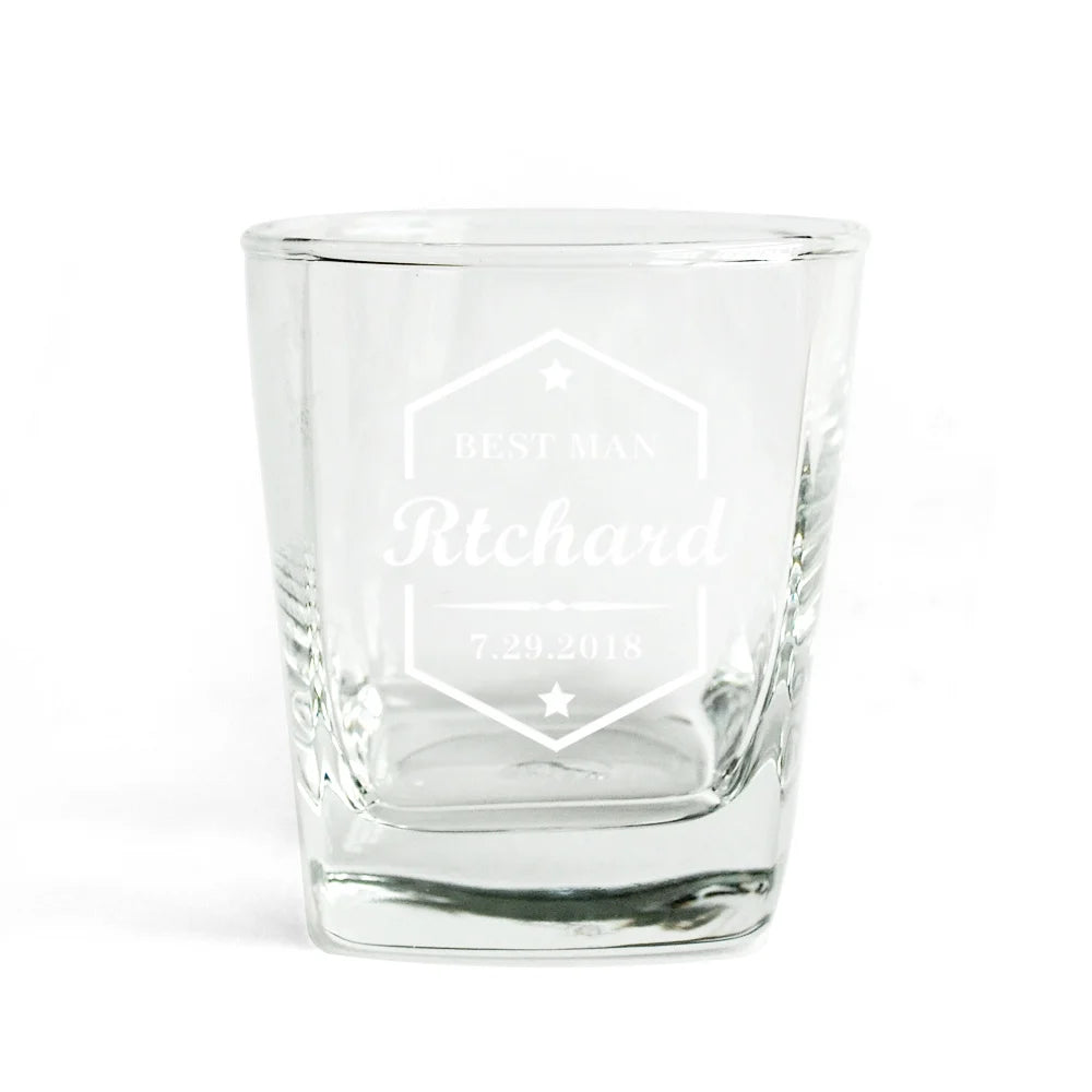Personalized Whiskey Glasses Gift for Groomsmen Custom Name Whiskey Glass for Groom Groomsman Gifts Idea Gift for Best Man