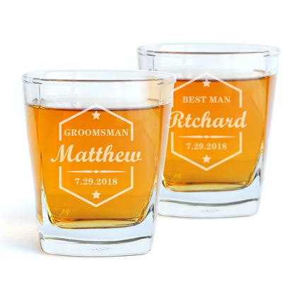 Personalized Whiskey Glasses Gift for Groomsmen Custom Name Whiskey Glass for Groom Groomsman Gifts Idea Gift for Best Man