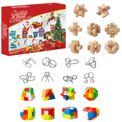 Christmas Advent Calendar Gift Box DIY Christmas Train Jesus Bricks Toys 24Days Countdown Calendar Box Surprise Christmas Gift